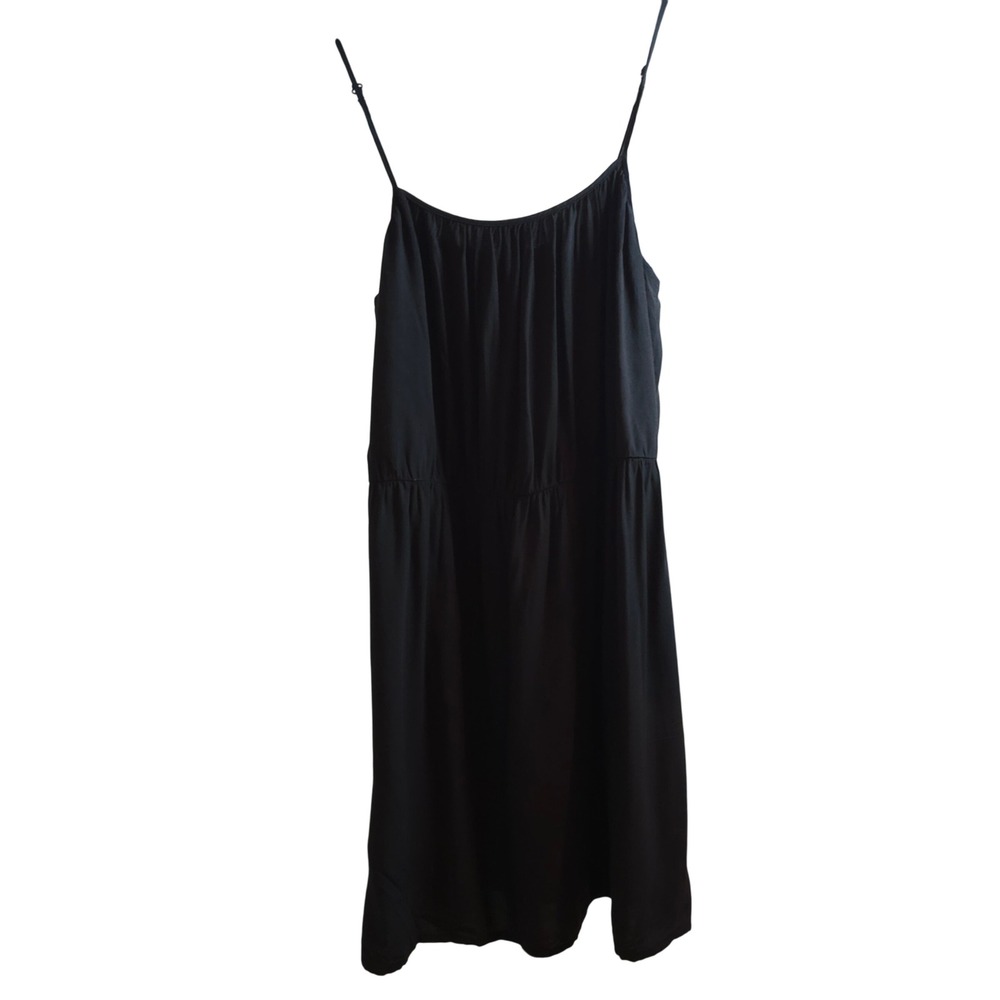 Brochu Walker Black Slip Dress S 100% Viscose Silk Lined Midi Adjustable - Picture 3 of 10